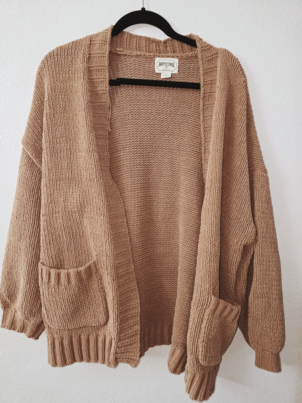 American Eagle Outfitters Tan Open-Front Chunky Knit Cardigan